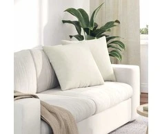 Sofa Pagalvės 2 pcs Kreminė 50 x 50 cm Kordūrinis audinys