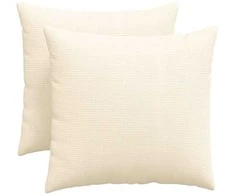 Sofa Pagalvės 2 pcs Kreminė 50 x 50 cm Kordūrinis audinys