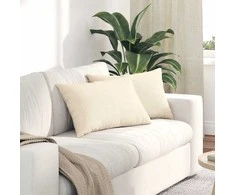 Sofa Pagalvės 2 pcs Kreminė 60 x 40 cm Kordūrinis audinys