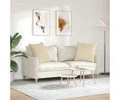 Sofa Pagalvės 2 vnt. audinys Kreminė 60 x 60 cm