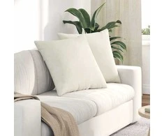 Sofa Pagalvės 2 pcs Kreminė 60 x 60 cm Kordūrinis audinys