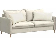 Sofa Pagalvės 2 pcs Kreminė 80 x 40 cm Kordūrinis audinys