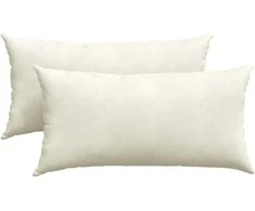 Sofa Pagalvės 2 pcs Kreminė 80 x 40 cm Kordūrinis audinys