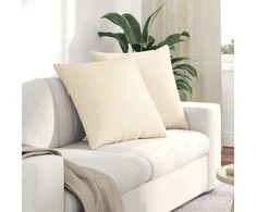 Sofa Pagalvės 2 pcs Kreminė 80 x 80 cm Kordūrinis audinys