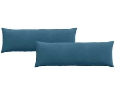 Sofa Pagalvės 2 pcs Mėlyna 120 x 40 cm Kordūrinis audinys