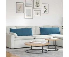 Sofa Pagalvės 2 pcs Mėlyna 120 x 40 cm Kordūrinis audinys