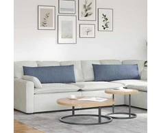 Sofa Pagalvės 2 pcs Mėlyna 120 x 40 cm Kordūrinis audinys