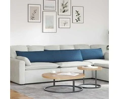 Sofa Pagalvės 2 pcs Mėlyna 200 x 40 cm audinys