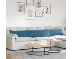 Sofa Pagalvės 2 pcs Mėlyna 200 x 40 cm Kordūrinis audinys