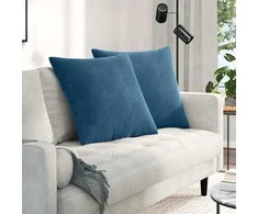 Sofa Pagalvės 2 pcs Mėlyna 60 x 60 cm Kordūrinis audinys