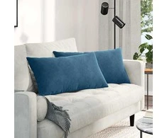 Sofa Pagalvės 2 pcs Mėlyna 80 x 40 cm Kordūrinis audinys
