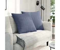 Sofa Pagalvės 2 pcs Mėlyna 80 x 80 cm Kordūrinis audinys