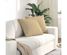 Sofa Pagalvės 2 pcs Pilkai žalia 50 x 50 cm Kordūrinis audinys