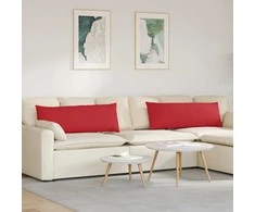 Sofa Pagalvės 2 pcs Raudona 120 x 40 cm audinys