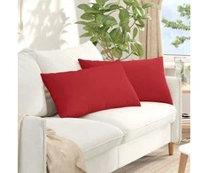 Sofa Pagalvės 2 pcs Raudona 80 x 40 cm audinys