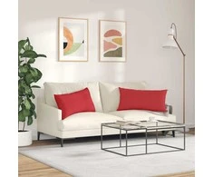 Sofa Pagalvės 2 vnt. audinys Raudona 80 x 40 cm