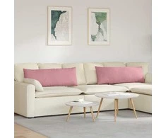 Sofa Pagalvės 2 pcs Rožinė 120 x 40 cm Kordūrinis audinys