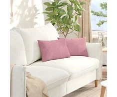 Sofa Pagalvės 2 pcs Rožinė 50 x 30 cm Kordūrinis audinys