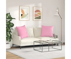 Sofa Pagalvės 2 vnt. audinys Rožinė 60 x 60 cm