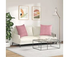 Sofa Pagalvės 2 pcs Rožinė 60 x 60 cm Kordūrinis audinys