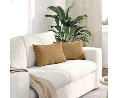 Sofa Pagalvės 2 pcs Ruda 50 x 30 cm Kordūrinis audinys