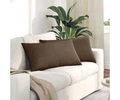 Sofa Pagalvės 2 pcs Ruda 80 x 40 cm audinys