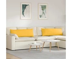 Sofa Pagalvės 2 pcs Šviesi geltona 120 x 40 cm