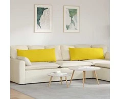 Sofa Pagalvės 2 pcs Šviesi geltona 120 x 40 cm audinys