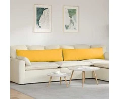 Sofa Pagalvės 2 pcs Šviesi geltona 145 x 40 cm