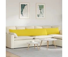 Sofa Pagalvės 2 pcs Šviesi geltona 200 x 40 cm audinys