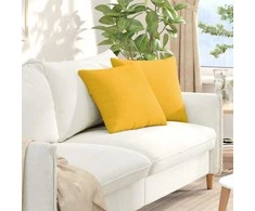 Sofa Pagalvės 2 pcs Šviesi geltona 45 x 45 cm