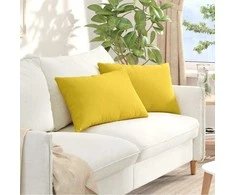 Sofa Pagalvės 2 pcs Šviesi geltona 60 x 40 cm audinys