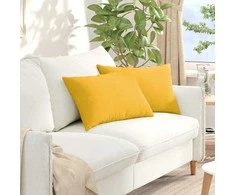 Sofa Pagalvės 2 pcs Šviesi geltona 60 x 40 cm