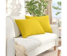Sofa Pagalvės 2 pcs Šviesi geltona 70 x 50 cm audinys