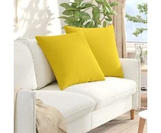 Sofa Pagalvės 2 pcs Šviesi geltona 80 x 80 cm audinys