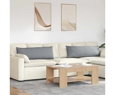 Sofa Pagalvės 2 pcs Šviesiai pilka 120 x 40 cm audinys