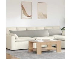 Sofa Pagalvės 2 pcs Šviesiai pilka 200 x 40 cm audinys