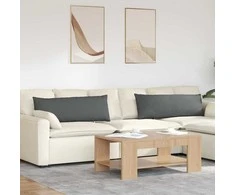 Sofa Pagalvės 2 pcs Tamsiai pilka 120 x 40 cm audinys