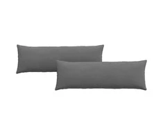 Sofa Pagalvės 2 pcs Tamsiai pilka 120 x 40 cm audinys