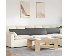 Sofa Pagalvės 2 pcs Tamsiai pilka 200 x 40 cm audinys