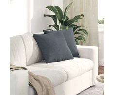 Sofa Pagalvės 2 pcs Tamsiai pilka 45 x 45 cm Kordūrinis audinys