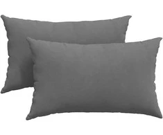 Sofa Pagalvės 2 pcs Tamsiai pilka 50 x 30 cm audinys