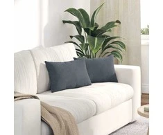 Sofa Pagalvės 2 pcs Tamsiai pilka 50 x 30 cm Kordūrinis audinys