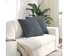 Sofa Pagalvės 2 pcs Tamsiai pilka 50 x 50 cm Kordūrinis audinys