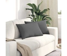 Sofa Pagalvės 2 pcs Tamsiai pilka 60 x 40 cm audinys