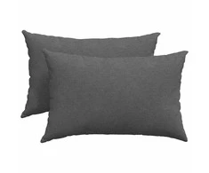 Sofa Pagalvės 2 pcs Tamsiai pilka 60 x 40 cm Kordūrinis audinys