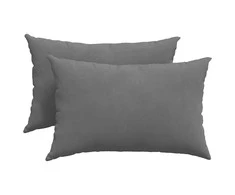 Sofa Pagalvės 2 pcs Tamsiai pilka 60 x 40 cm audinys