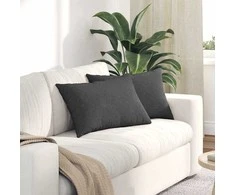 Sofa Pagalvės 2 pcs Tamsiai pilka 60 x 40 cm Kordūrinis audinys