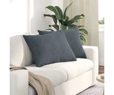 Sofa Pagalvės 2 pcs Tamsiai pilka 70 x 50 cm Kordūrinis audinys