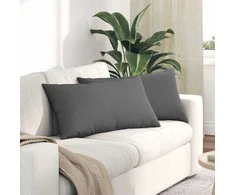 Sofa Pagalvės 2 pcs Tamsiai pilka 80 x 40 cm audinys